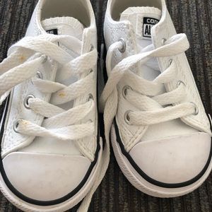 Baby Converse- White “Leather”